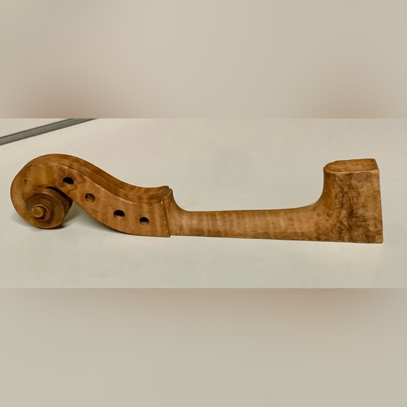 Vintage Artisan Luthier Crafted Hardwood Violin Fiddle Neck Head Raw - Picture 13 of 16